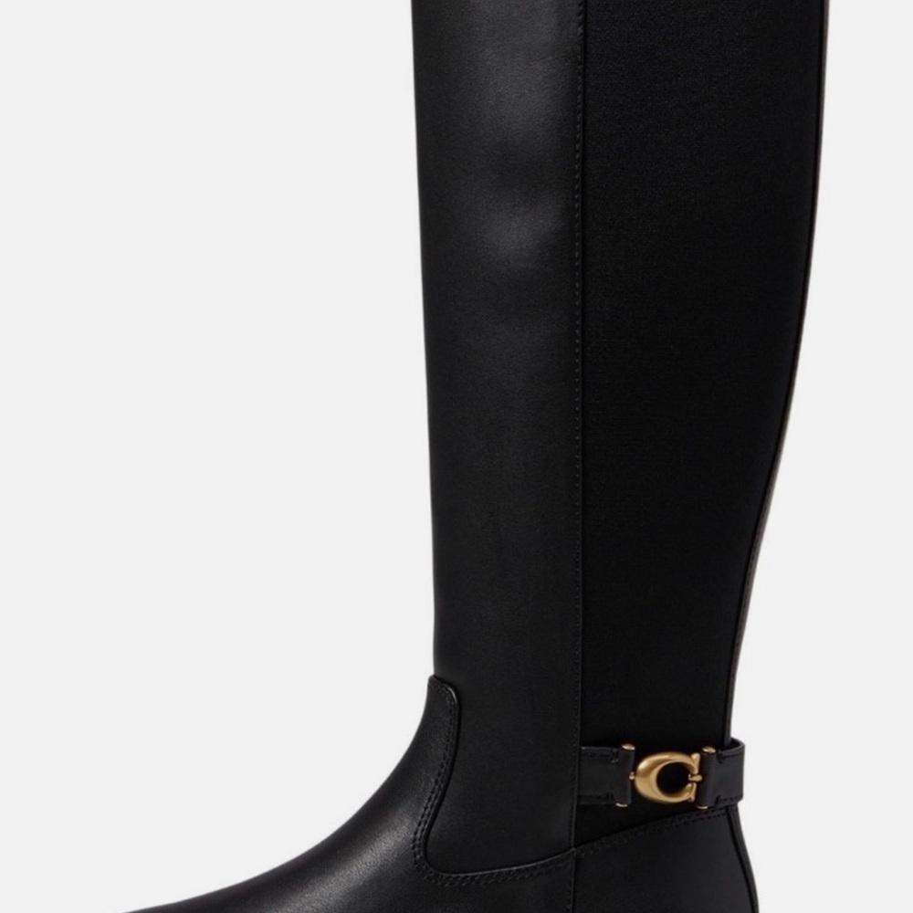 Black Leather Knee-High Boots